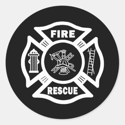 Fire Rescue Classic Round Sticker