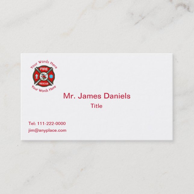 Fire Rescue Cross Business Card (Front)