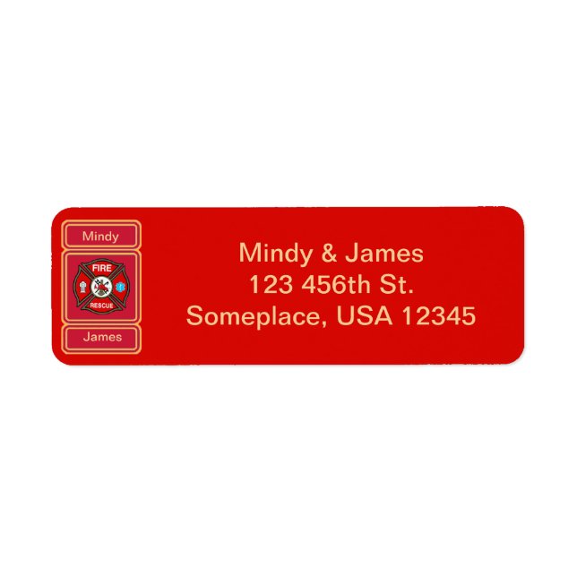 Fire-Rescue EMT Wedding Address Label (Front)