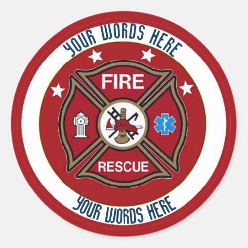 Fire Rescue Maltese Cross Custom Sticker