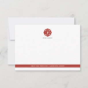 Fire Rescue   Maltese Cross Note Card