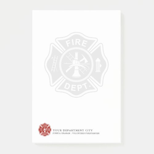Fire Rescue  Maltese Cross Post_it Notes
