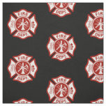 Fire Rescue Maltese Cross Symbol Black Fabric