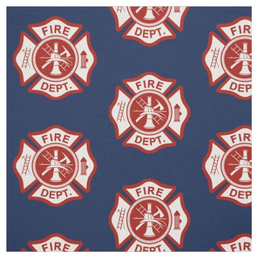 Fire Rescue Maltese Cross Symbol Navy Fabric