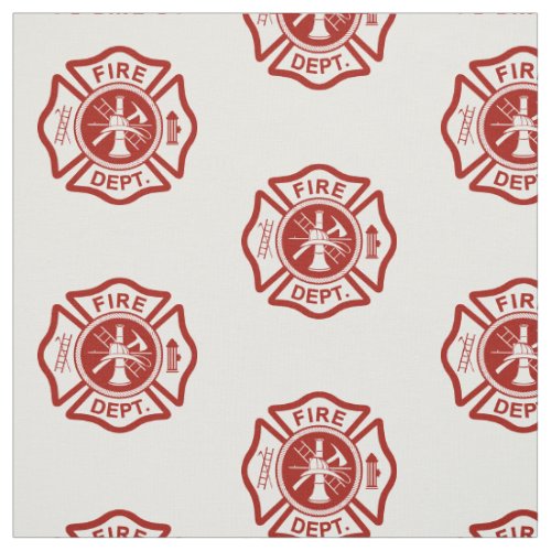 Fire Rescue Maltese Cross Symbol White Fabric