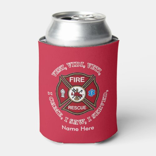 Fire Rescue Maltese Cross VVV Custom Can Cooler