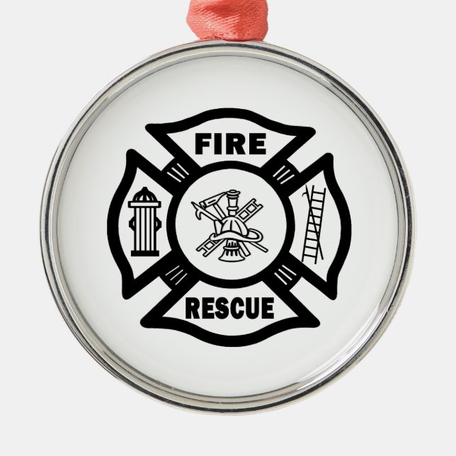 Fire Rescue Metal Ornament (Front)