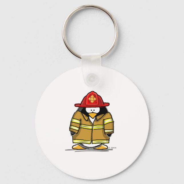 Fire Rescue Penguin Keychain (Front)