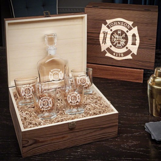 Fire & Rescue Rocks Glass Set With Argos Decanter (Open)
