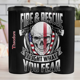 Fire Rescue Skull Design Thermal Tumbler