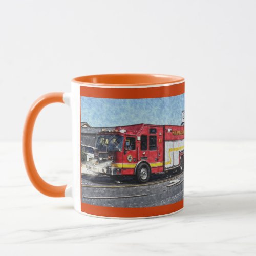 Fire Rescue Truck Emergency Vehicle Mug
