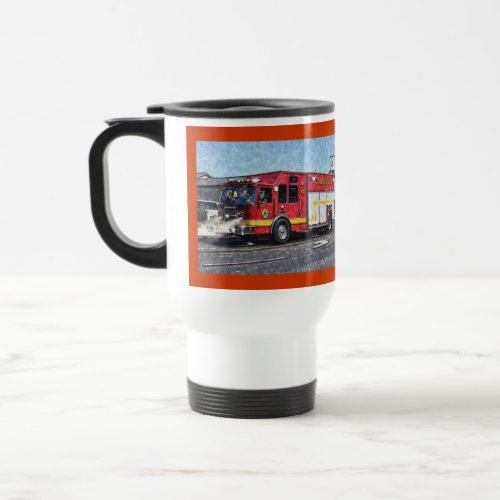 Fire Rescue Truck Emergency Vehicle Travel Mug