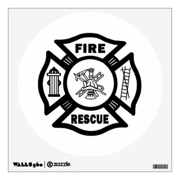 Fire Rescue Wall Sticker by bonfirefirefighters at Zazzle