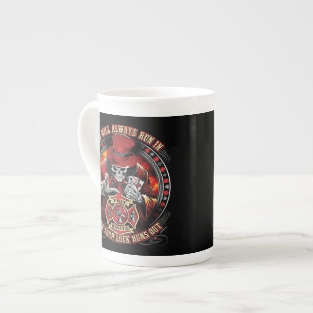 Fire Rescue We Always Run In Bone China Mug (Front Left)