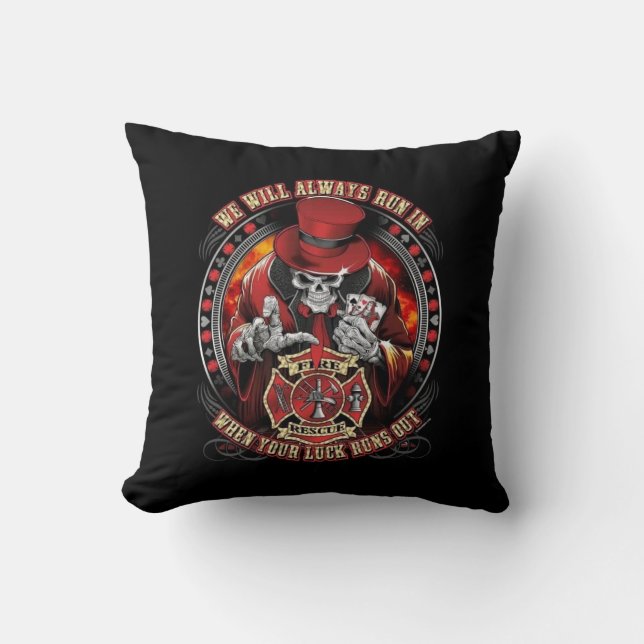 Fire Rescue We Always Run In Throw Pillow (Front)