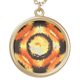 "Fire Rings" By Douglas J. Moore Gold Plated Necklace