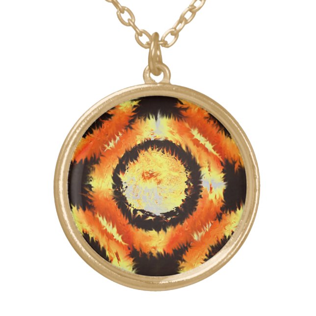 Fire Rings The Necklace. Gold Plated Necklace (Front)