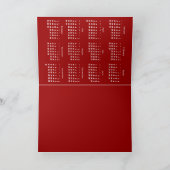 Fire Rooster Chinese New custom year Calendar HGC Holiday Card (Inside)