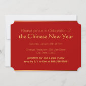 Fire Rooster Chinese New customYear Party HFC Invitation (Back)