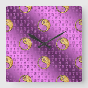 Fire Rooster Square Wall Clock