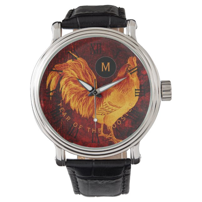 Fire Rooster Year 2017 Monogram Watch (Front)