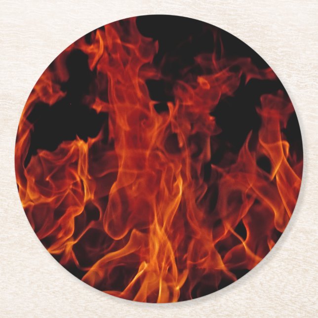Fire Round Paper Coaster (Front)
