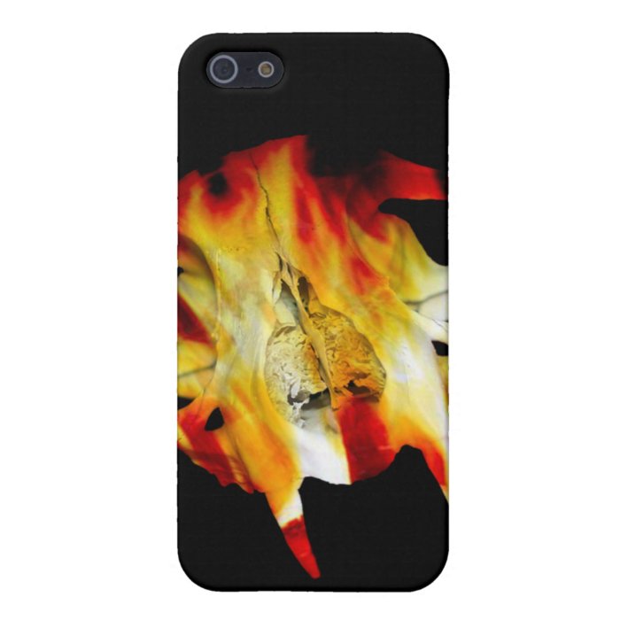 Fire Saber Tooth Cat Skull iPhone4 iPhone 5 Cases