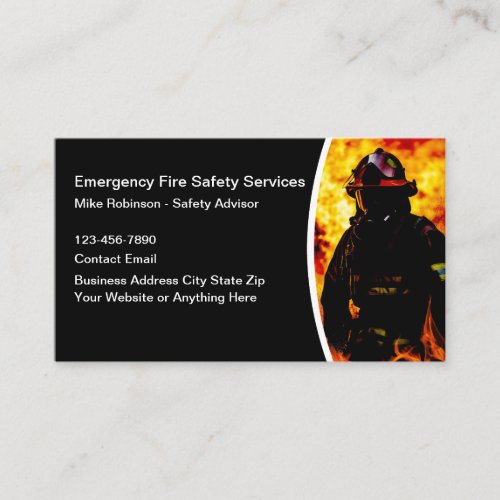 Fire Safety Emergency Theme Business Cards