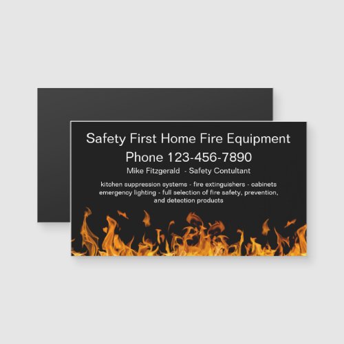 Fire Safety Equipment Theme Business Card Magnets