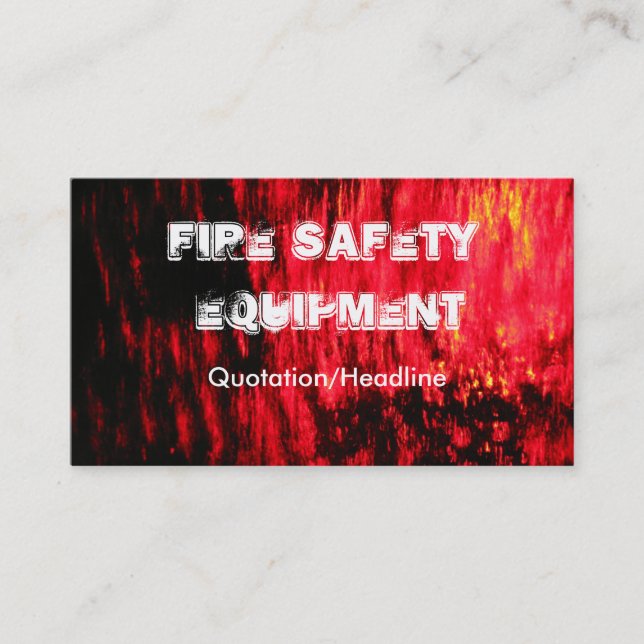 Fire Saftey business card ,customizable (Front)