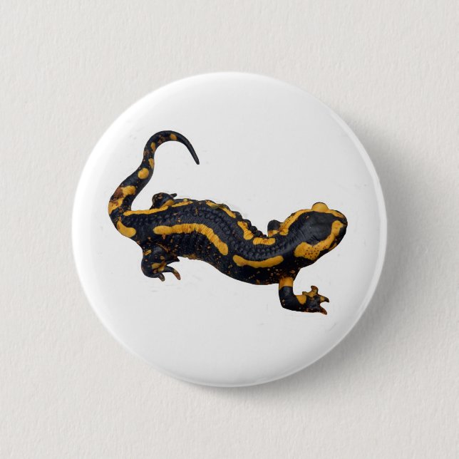 Fire Salamander Badge Pinback Button (Front)