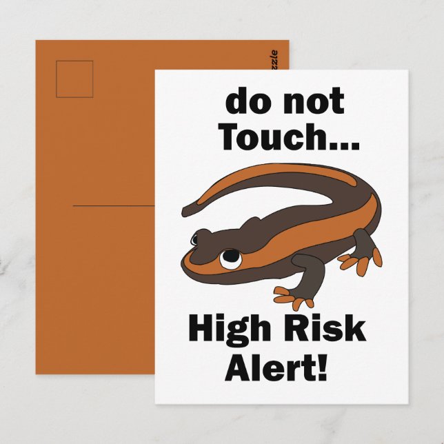 Fire Salamander Do Not Touch High Risk Alert Funny Postcard (Front/Back)