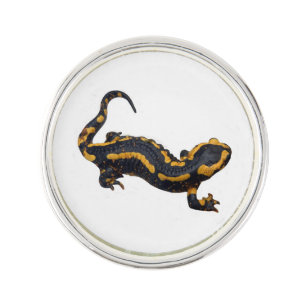 Fire Salamander Round Lapel Pin