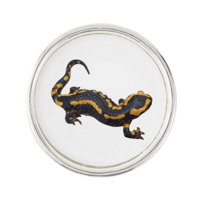 Fire Salamander Round Lapel Pin (Front)