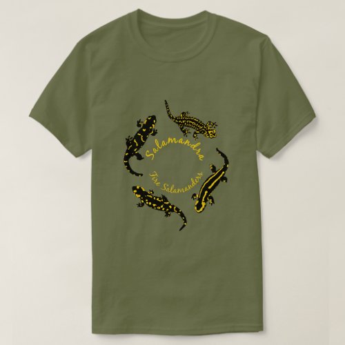 Fire Salamanders in a ring Colored Logo T_Shirt