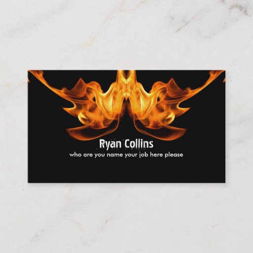 Customizable fire sign business card