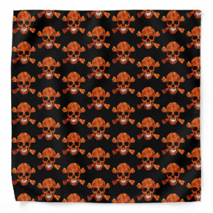 Fire Skull And Crossbones Bandana