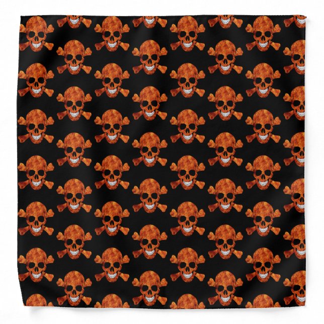 Fire Skull And Crossbones Bandana (Front)
