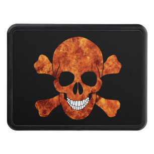 Fire Skull And Crossbones Hitch Cover