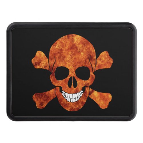 Fire Skull And Crossbones Hitch Cover