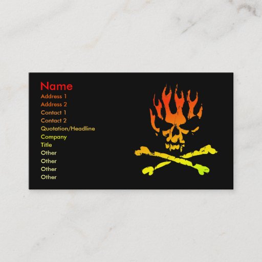 Customizable Fire Skull Business/ Profile Card Business Card Templates