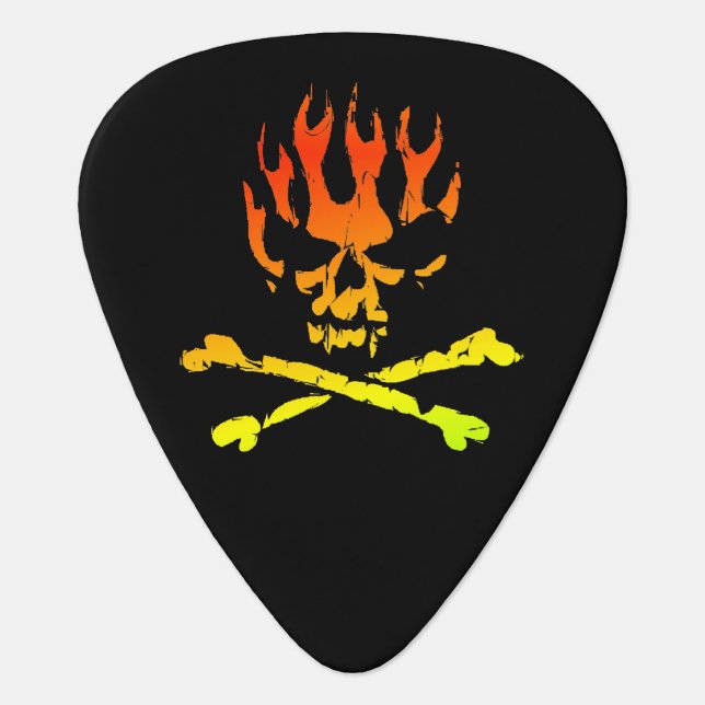 FIRE SKULL GUITAR PICK (Front)