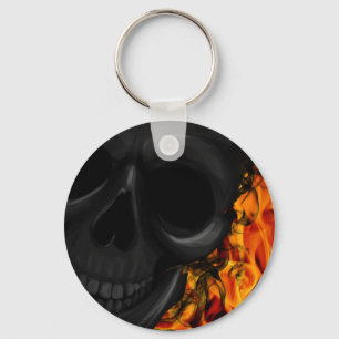 Fire skull keychain