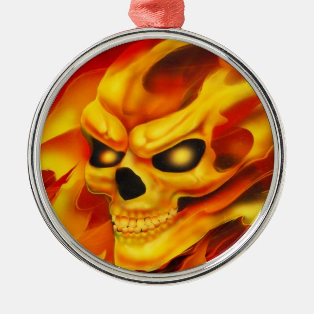 Fire Skull Ornament (Front)