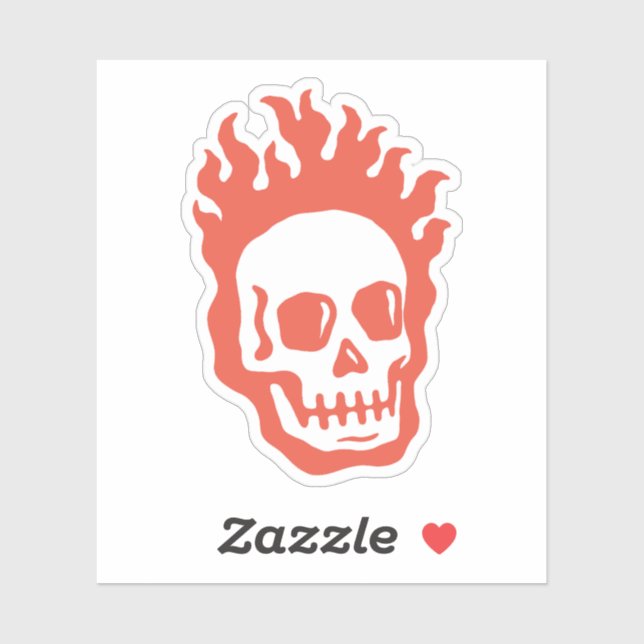 Fire Skull Sticker (Sheet)