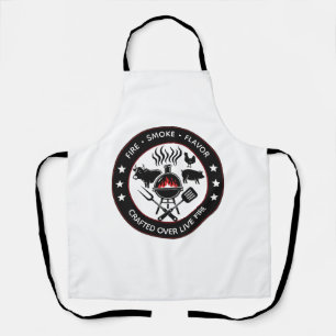 Fire Smoke Flavor BBQ Grill Emblem Apron