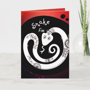 Fire Snake Birthday Card
