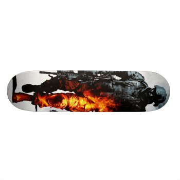 Fire Soldier Skateboard Deck by silvercryer2000 at Zazzle