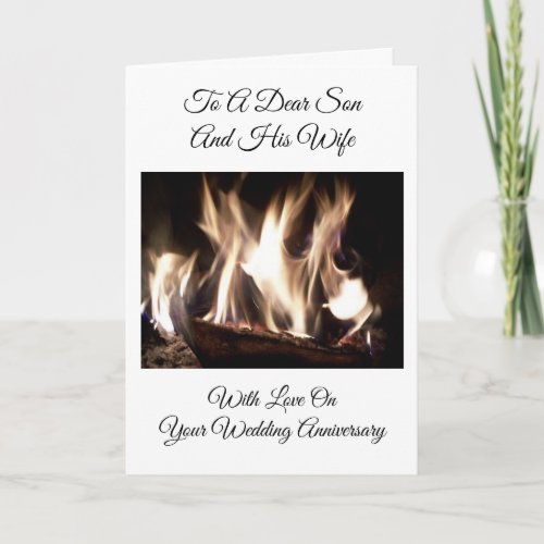 Fire Son And Wife Personalised Wedding Anniversary Card