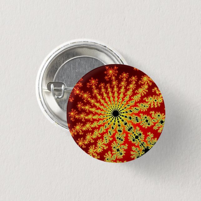 Fire Spark Burst Pinback Button (Front & Back)